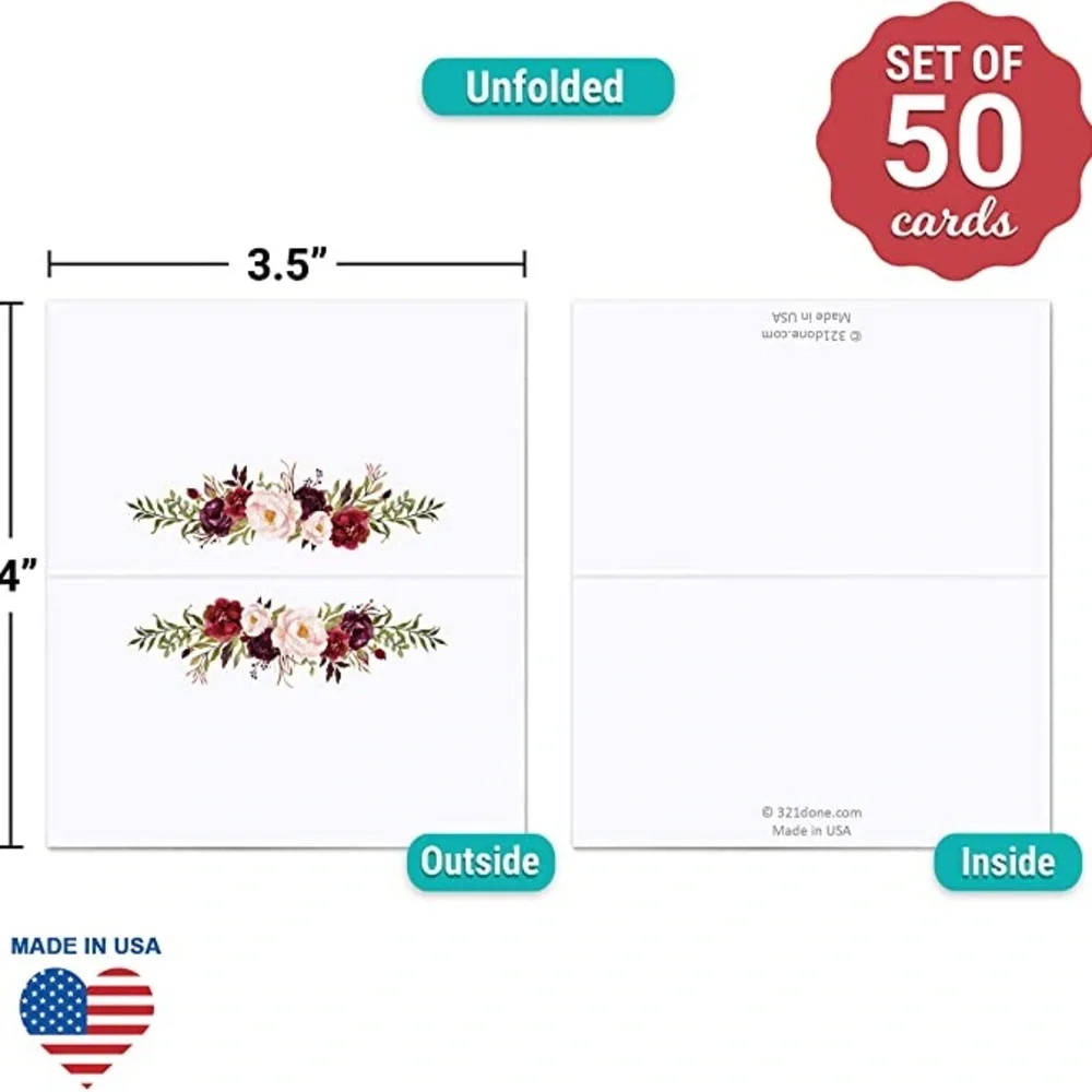 Floral Place Cards x 16